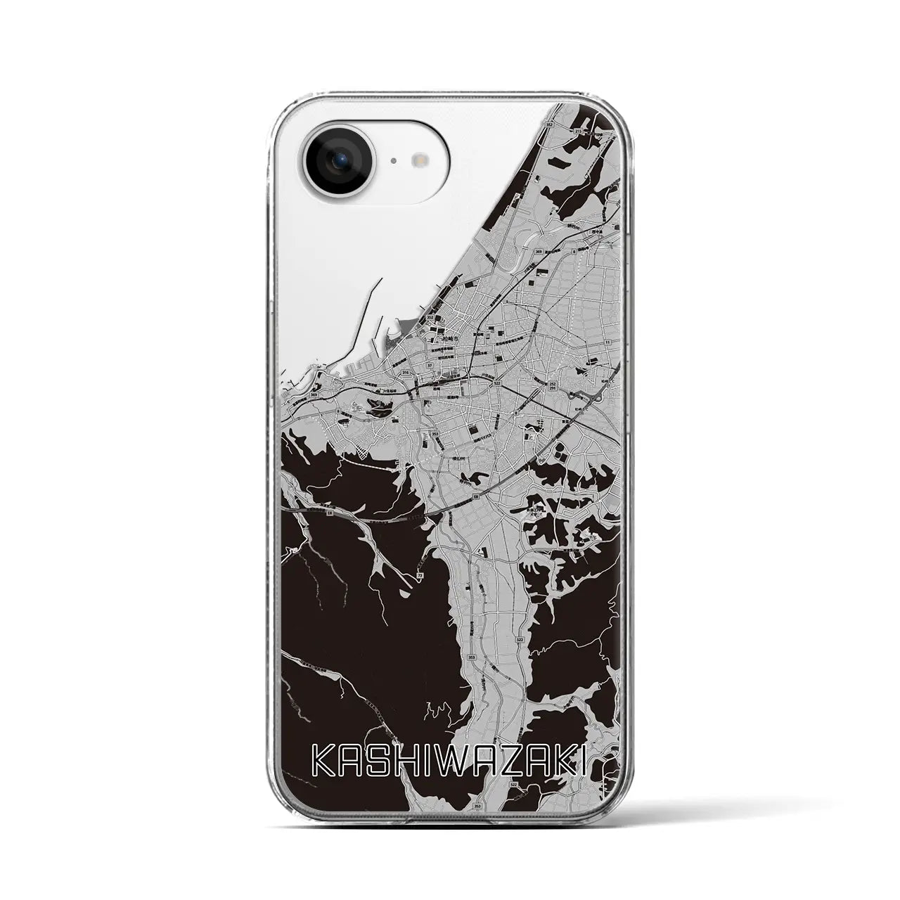 【柏崎(新潟県)】地図柄iPhoneケース(クリアタイプ)