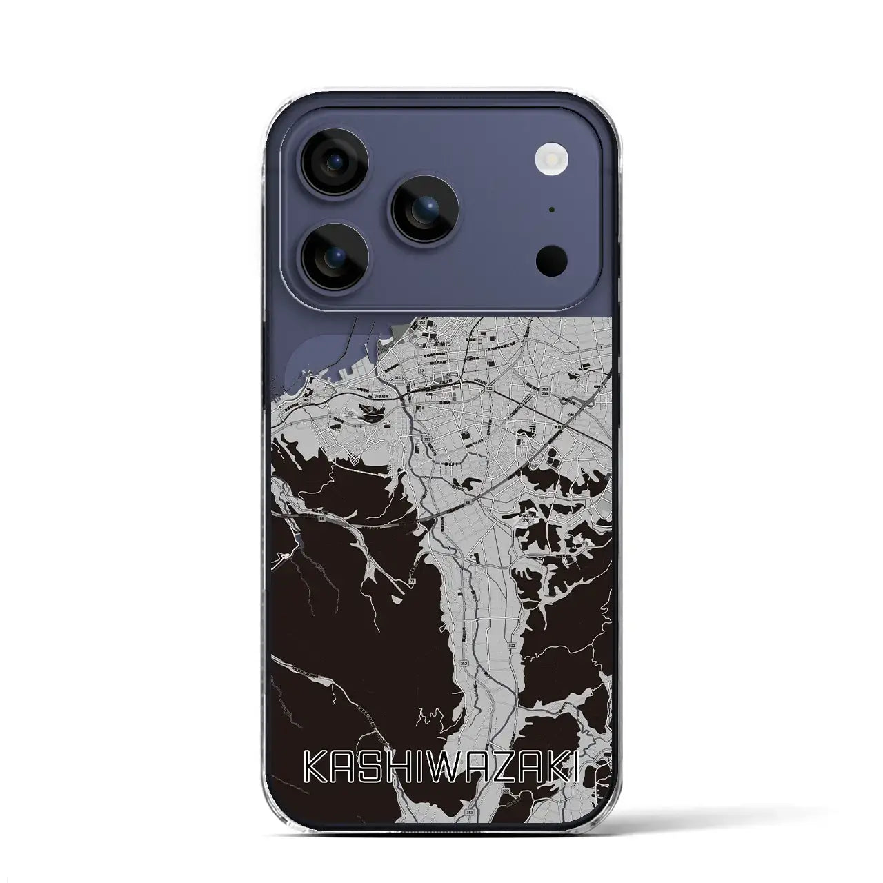【柏崎(新潟県)】地図柄iPhoneケース(クリアタイプ)モノトーン・iPhone 17 Pro Max 用