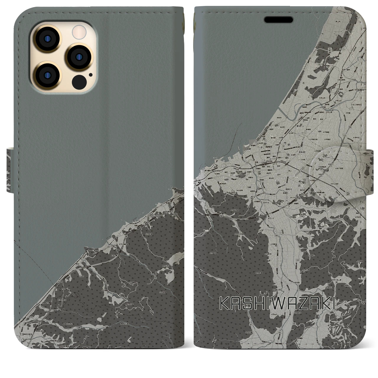 【柏崎(新潟県)】地図柄iPhoneケース(手帳タイプ)