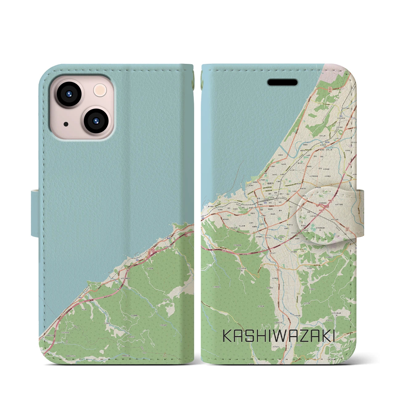 【柏崎(新潟県)】地図柄iPhoneケース(手帳タイプ)