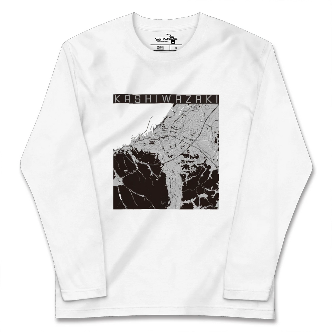 【柏崎(新潟県)】地図柄ロングスリーブTシャツ