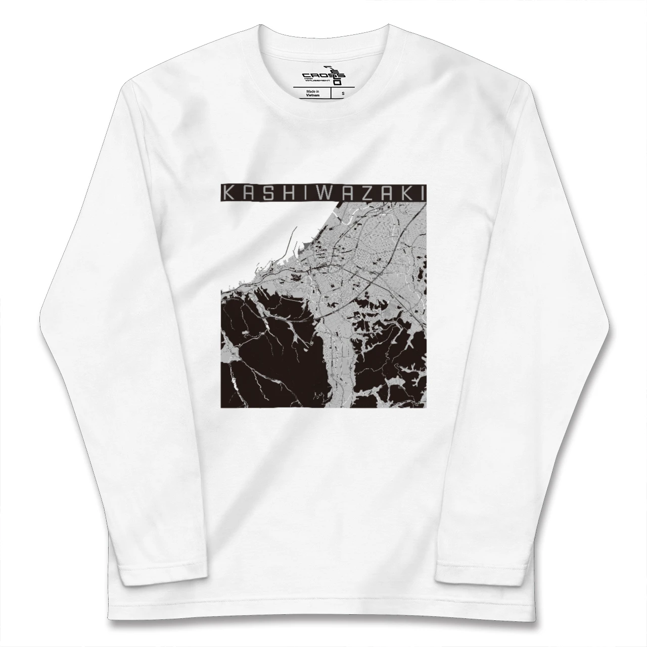 【柏崎(新潟県)】地図柄ロングスリーブTシャツ