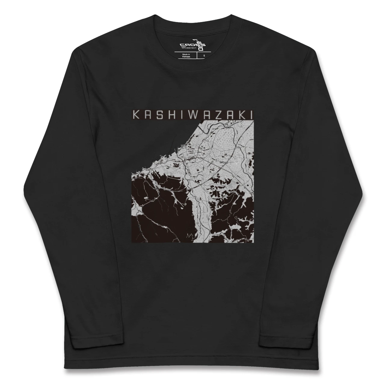 【柏崎(新潟県)】地図柄ロングスリーブTシャツ