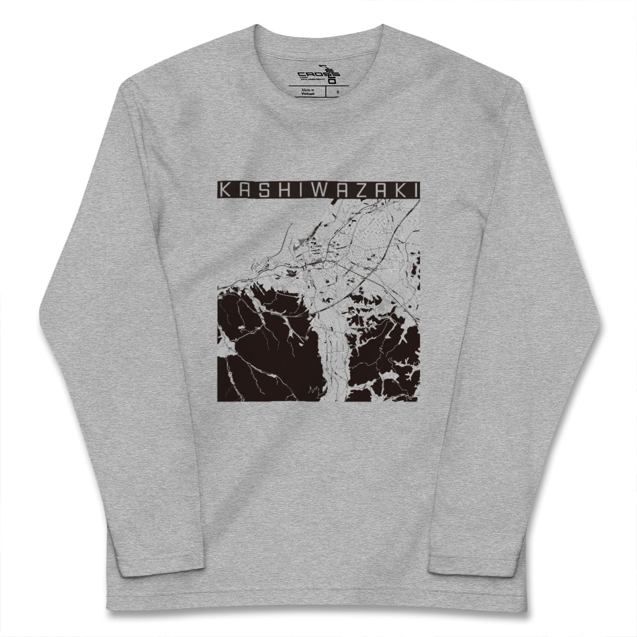 【柏崎(新潟県)】地図柄ロングスリーブTシャツ