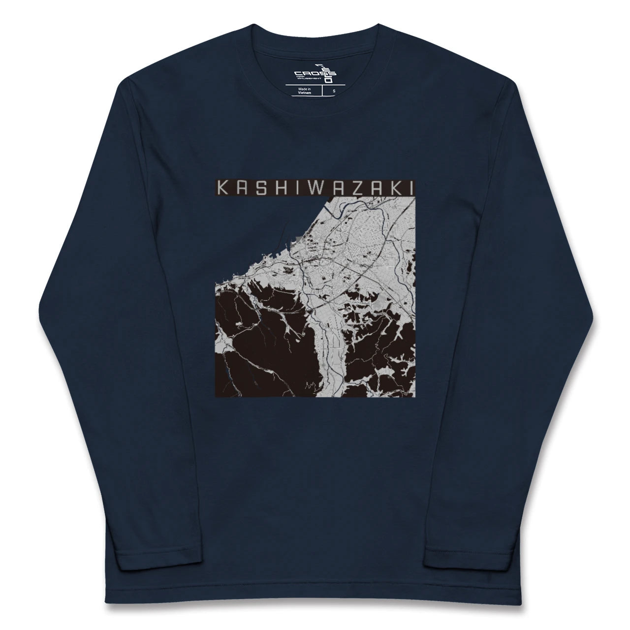 【柏崎(新潟県)】地図柄ロングスリーブTシャツ
