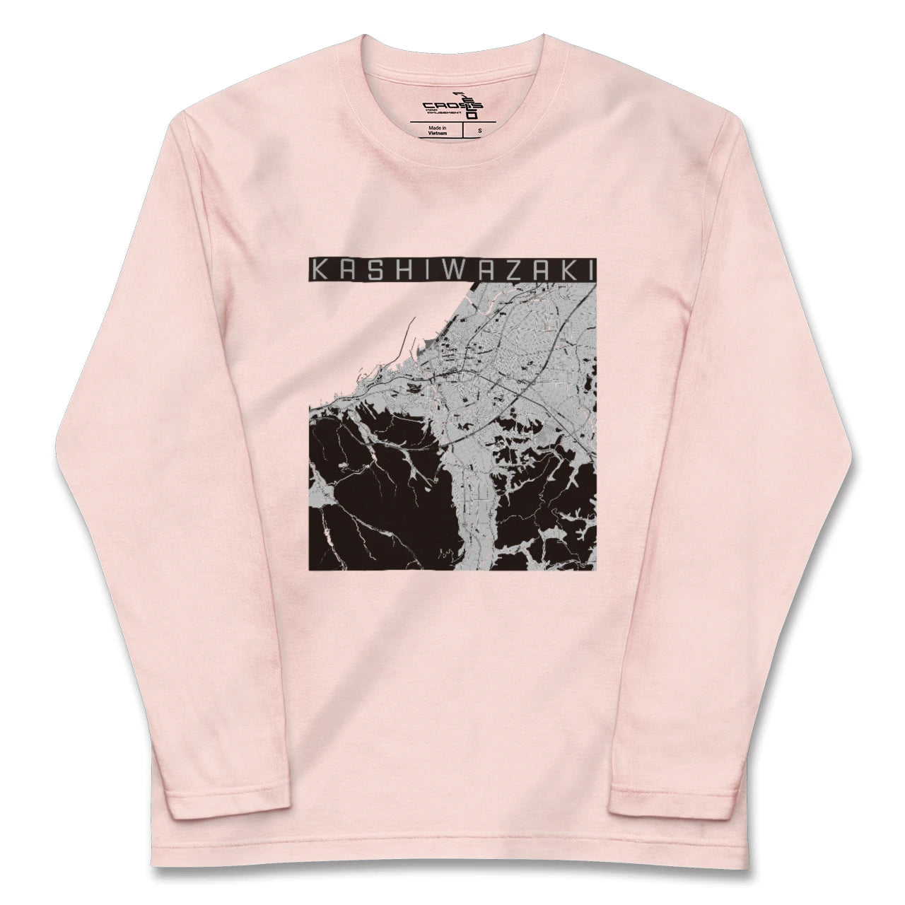 【柏崎(新潟県)】地図柄ロングスリーブTシャツ