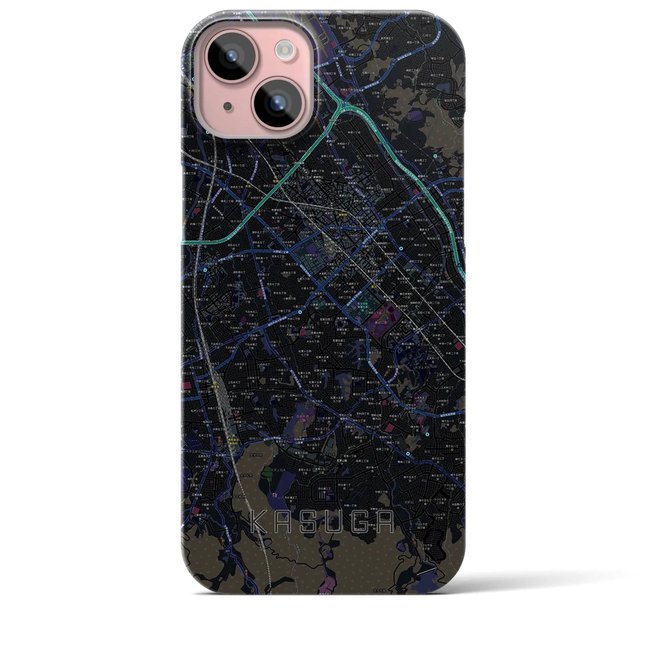 【春日(福岡県)】地図柄iPhoneケース(バックカバータイプ)