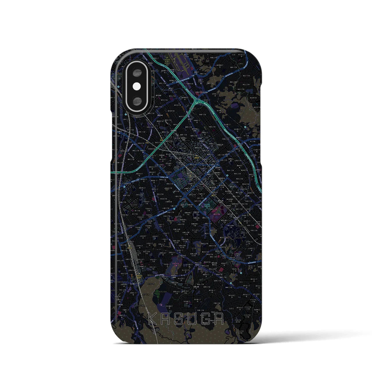 【春日(福岡県)】地図柄iPhoneケース(バックカバータイプ)