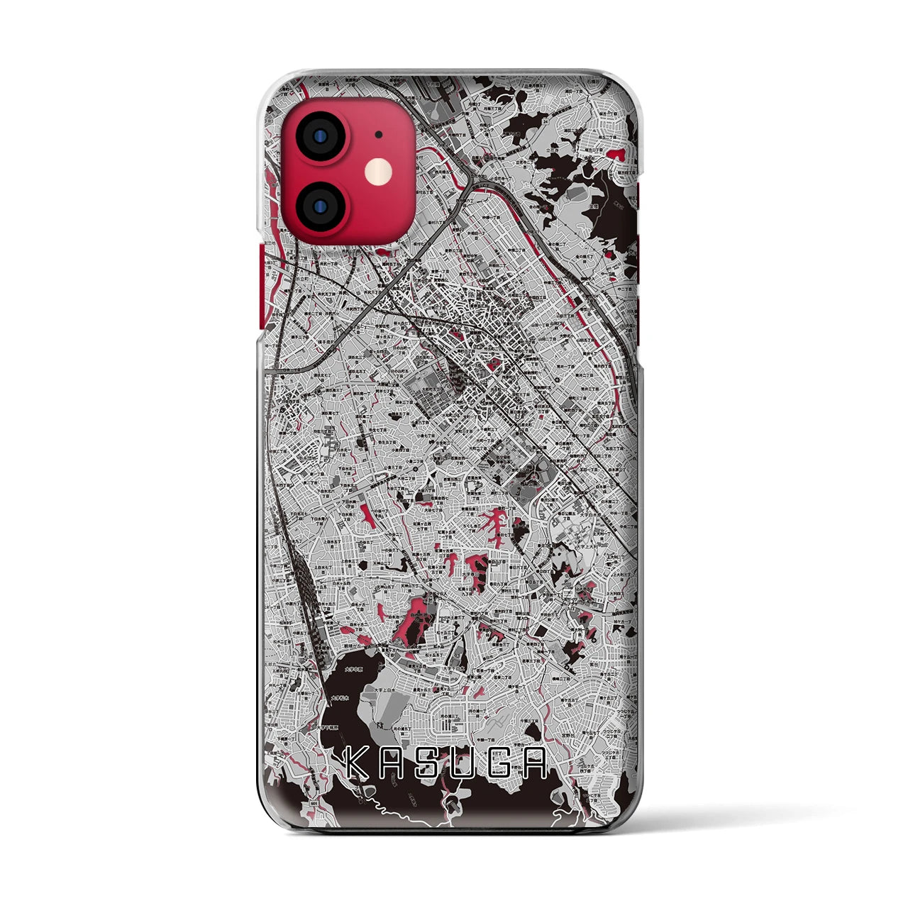 【春日(福岡県)】地図柄iPhoneケース(クリアタイプ)