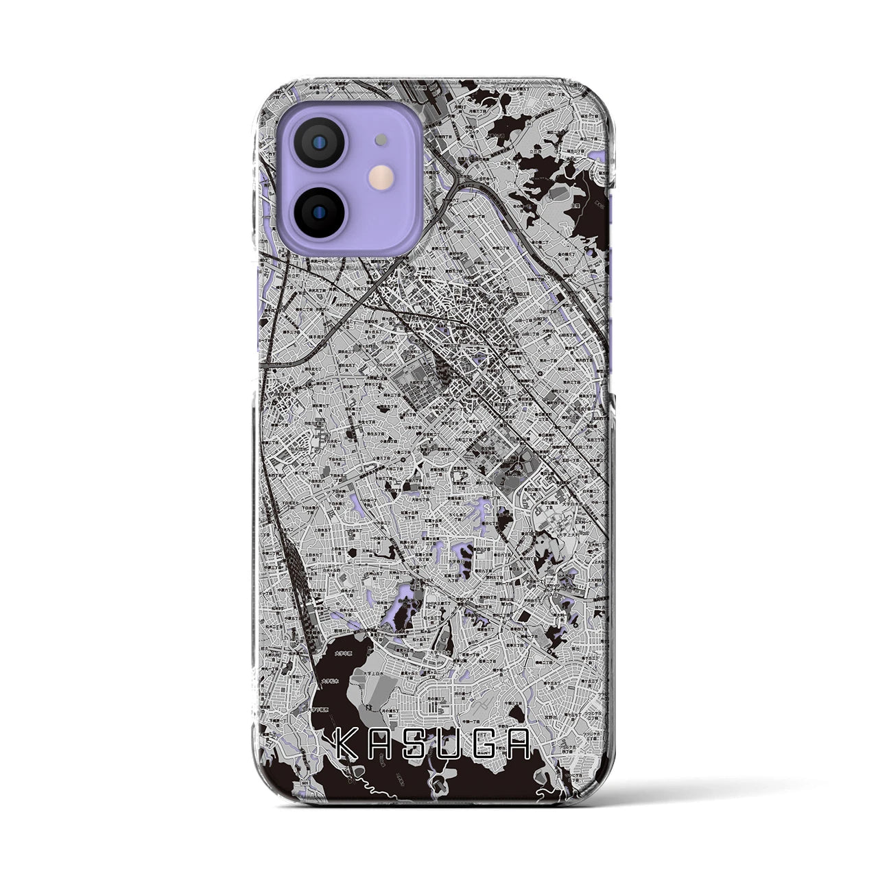 【春日(福岡県)】地図柄iPhoneケース(クリアタイプ)