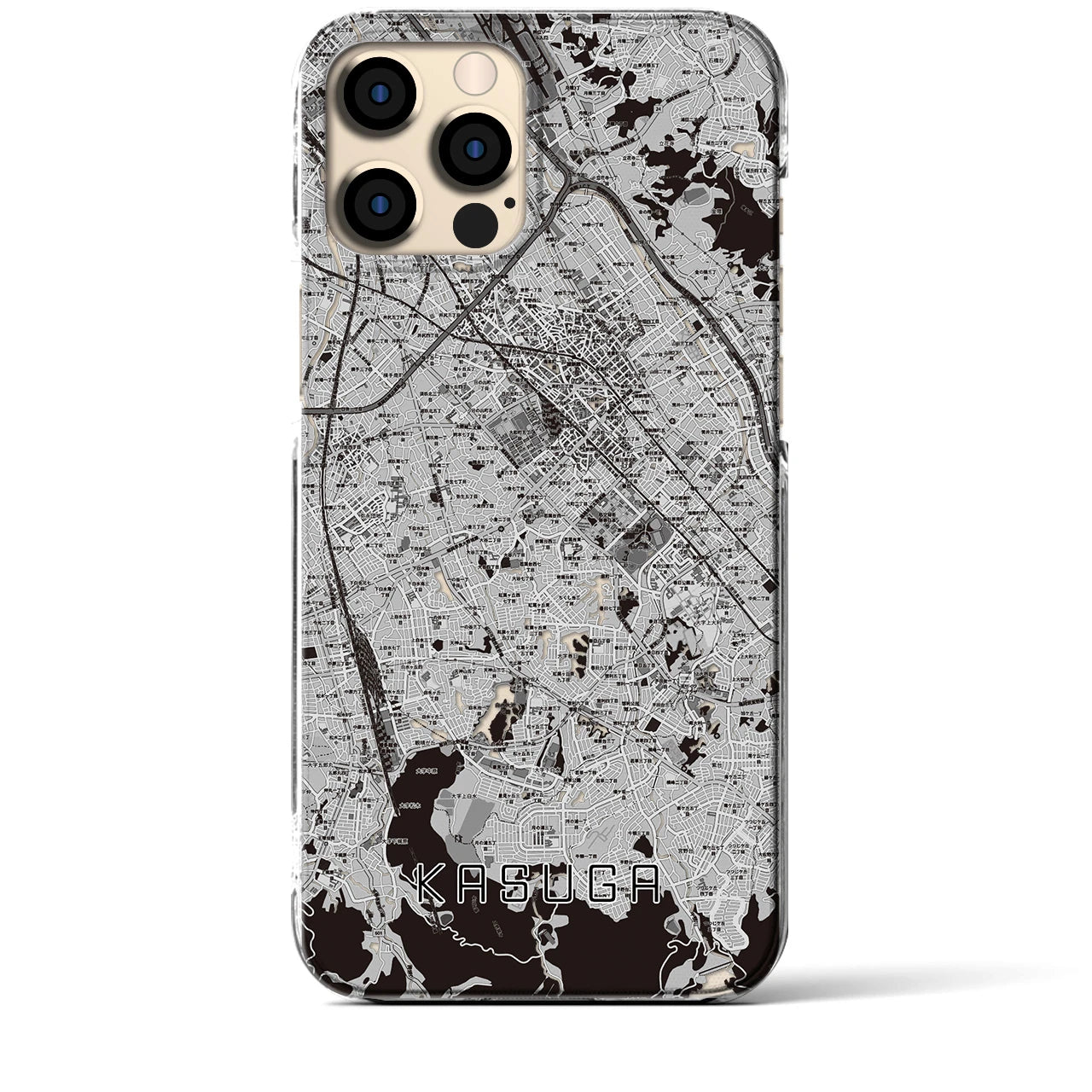 【春日(福岡県)】地図柄iPhoneケース(クリアタイプ)