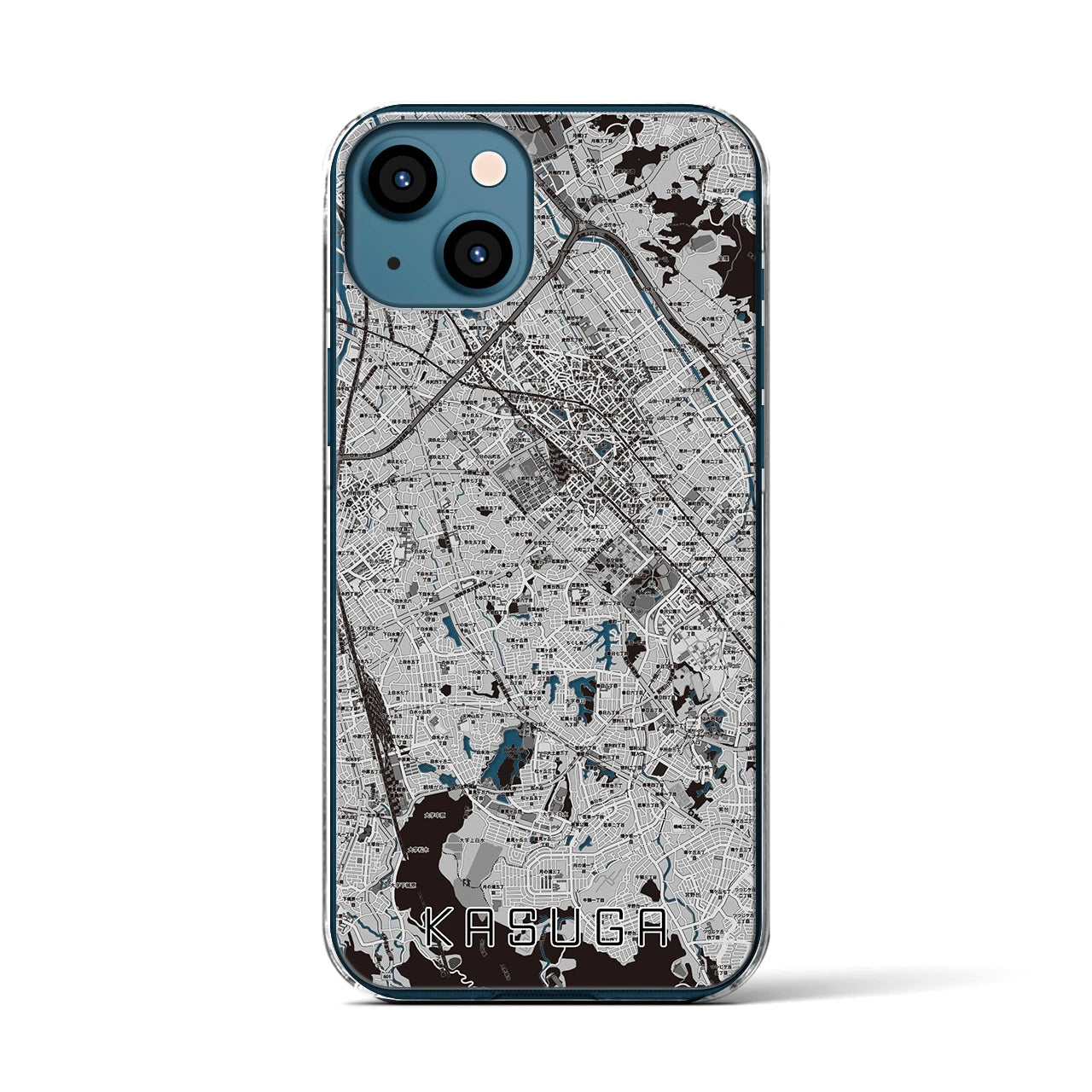 【春日(福岡県)】地図柄iPhoneケース(クリアタイプ)