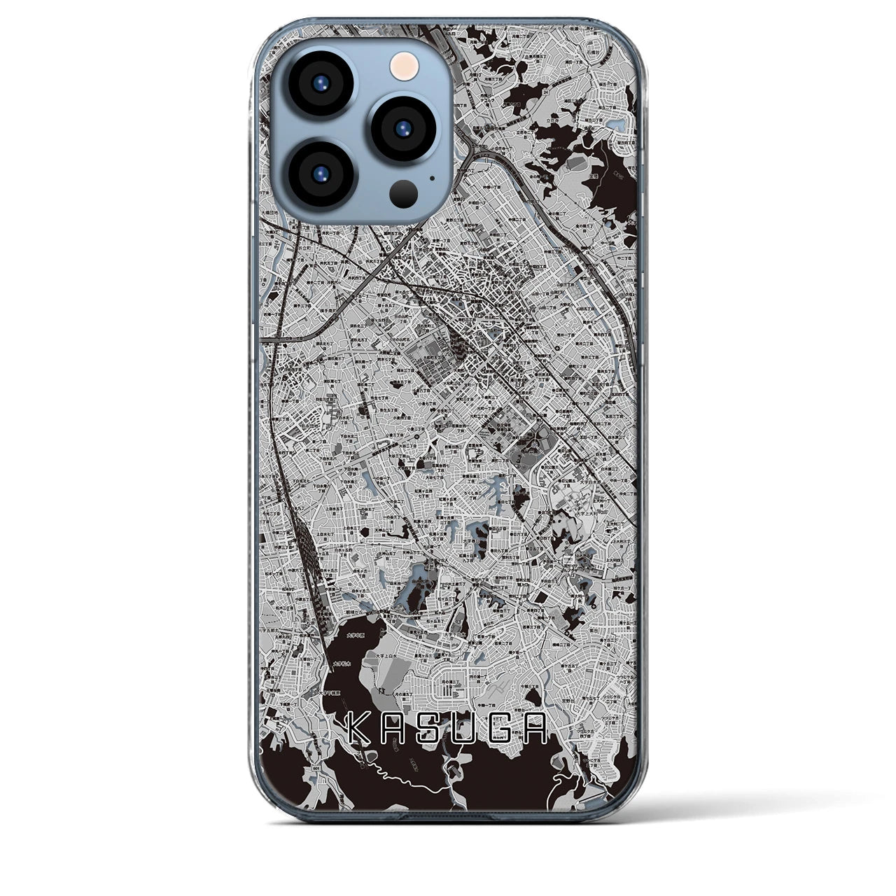 【春日(福岡県)】地図柄iPhoneケース(クリアタイプ)