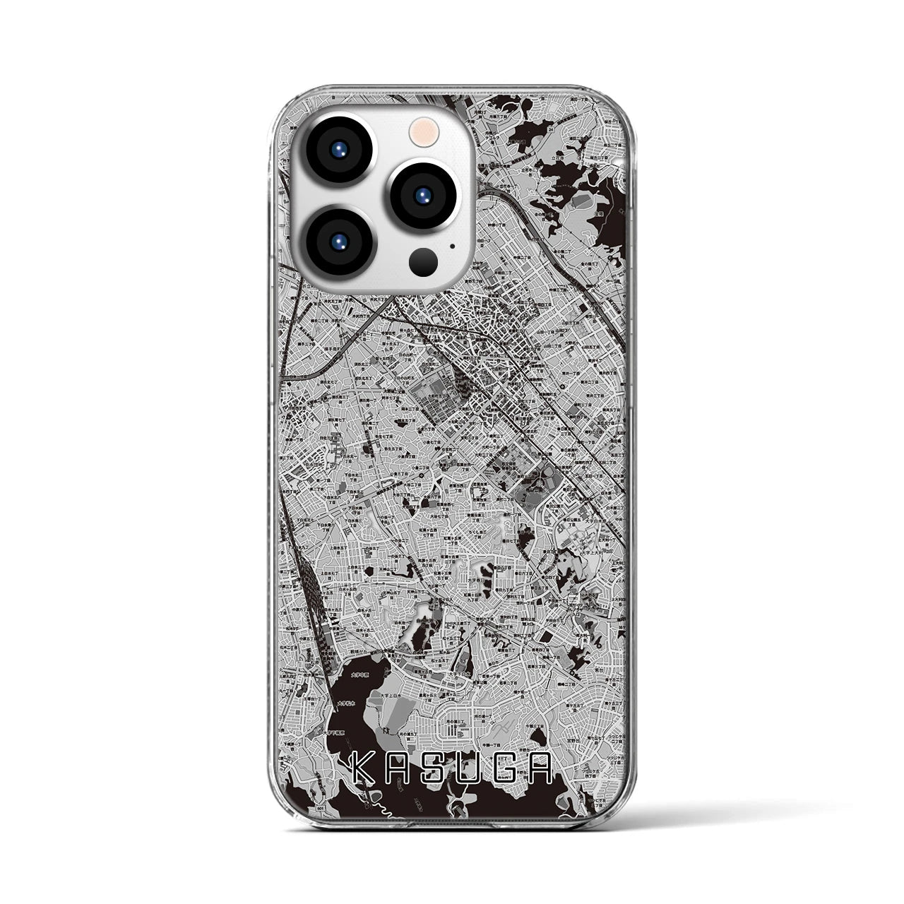 【春日(福岡県)】地図柄iPhoneケース(クリアタイプ)