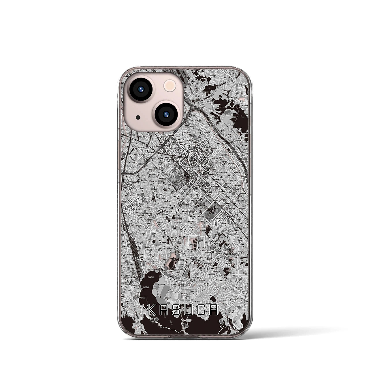 【春日(福岡県)】地図柄iPhoneケース(クリアタイプ)