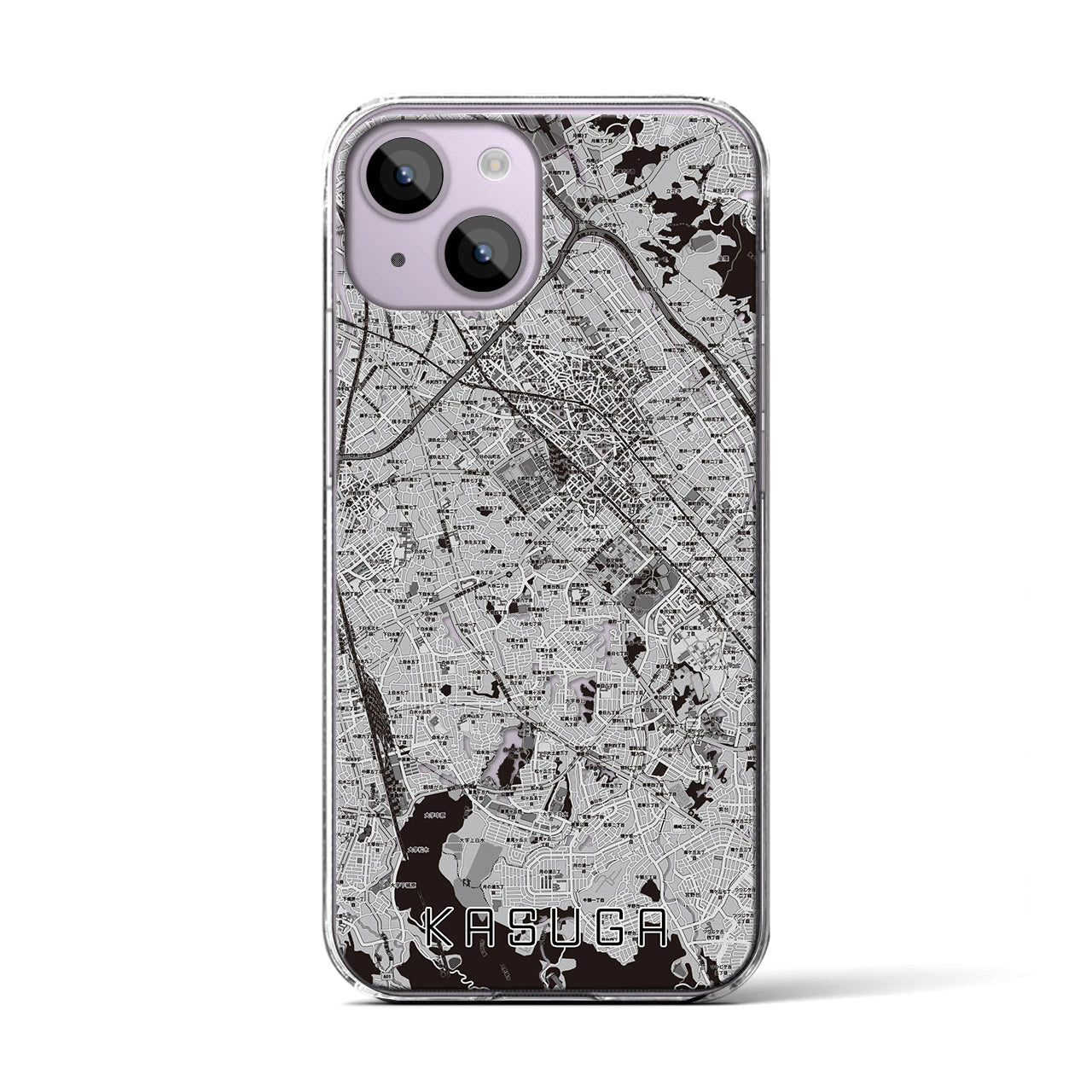 【春日(福岡県)】地図柄iPhoneケース(クリアタイプ)