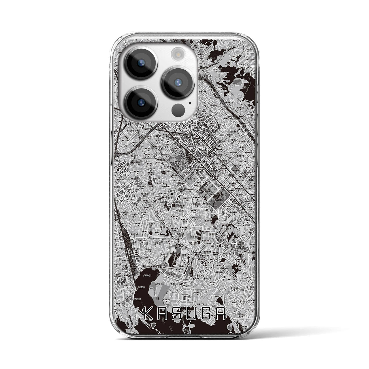 【春日(福岡県)】地図柄iPhoneケース(クリアタイプ)