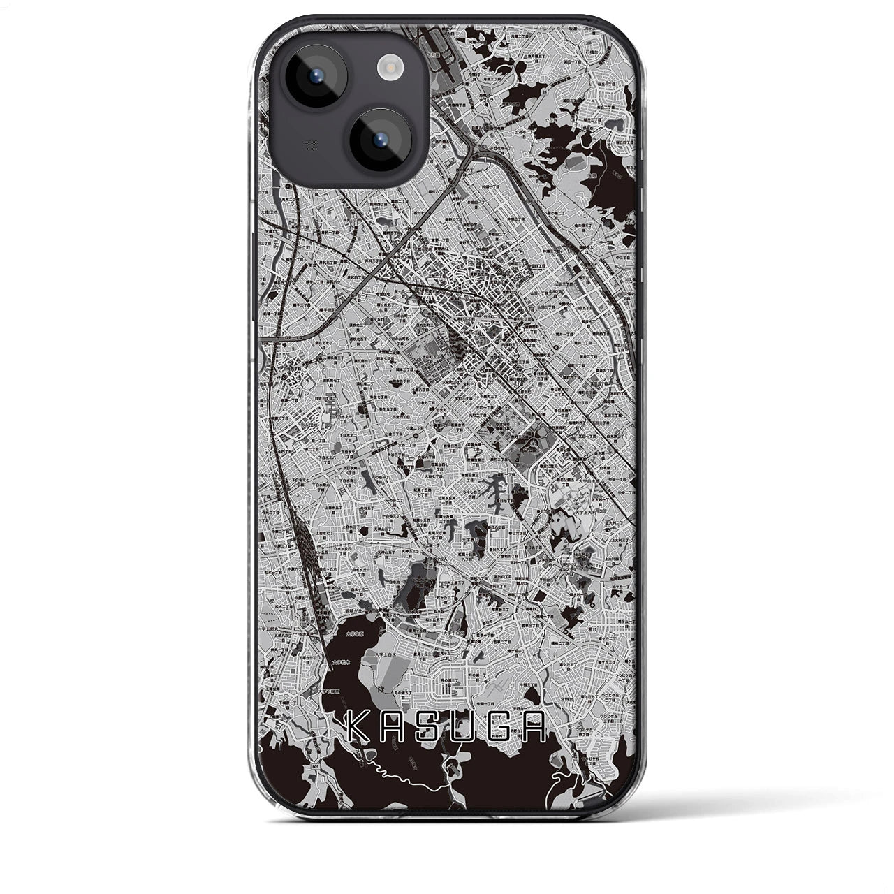 【春日(福岡県)】地図柄iPhoneケース(クリアタイプ)