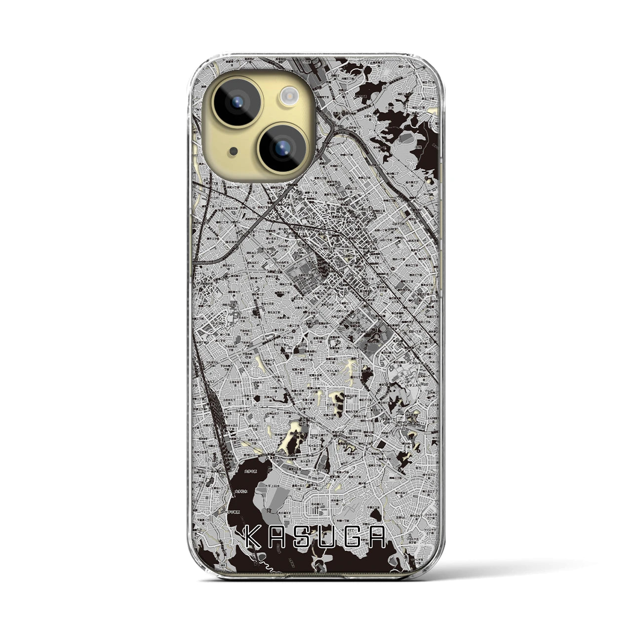 【春日(福岡県)】地図柄iPhoneケース(クリアタイプ)