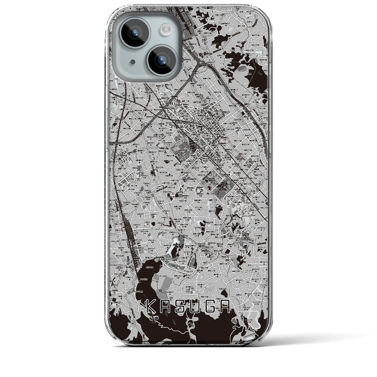 【春日(福岡県)】地図柄iPhoneケース(クリアタイプ)