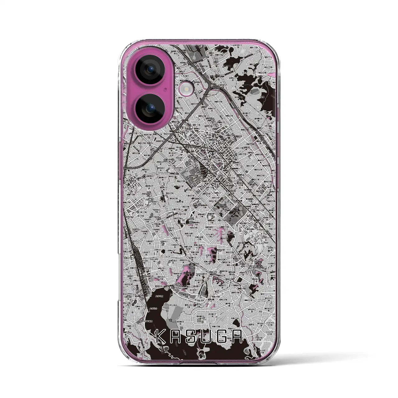 【春日(福岡県)】地図柄iPhoneケース(クリアタイプ)