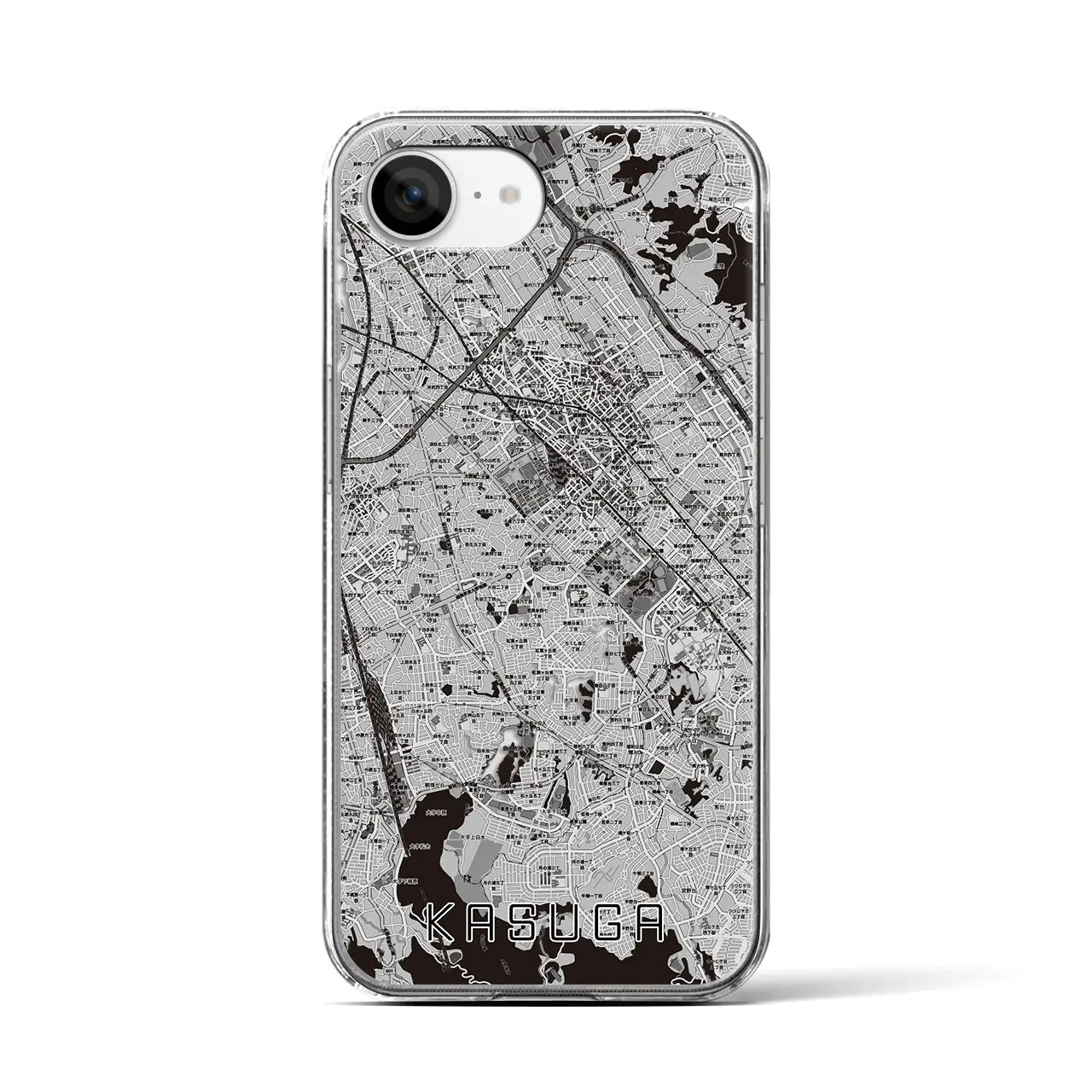 【春日(福岡県)】地図柄iPhoneケース(クリアタイプ)