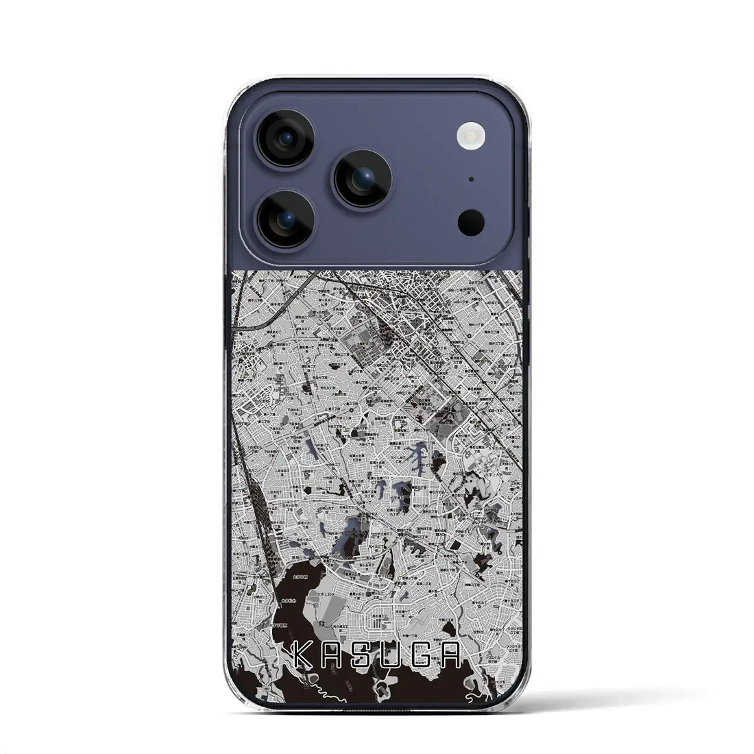 【春日(福岡県)】地図柄iPhoneケース(クリアタイプ)