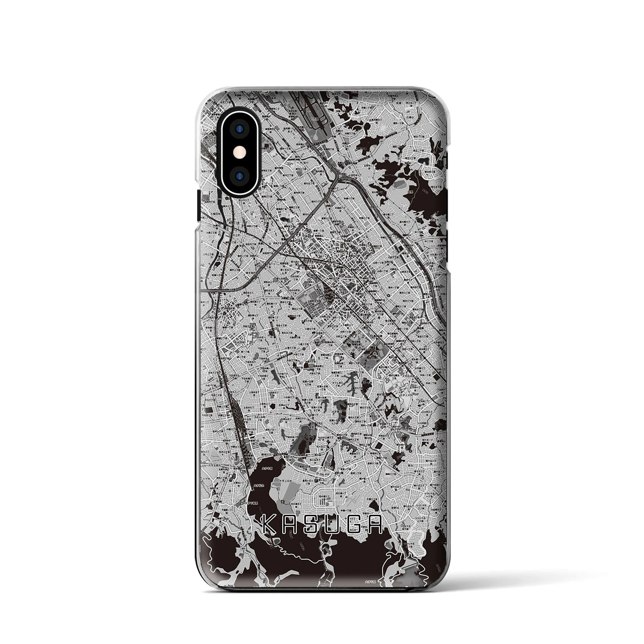 【春日(福岡県)】地図柄iPhoneケース(クリアタイプ)