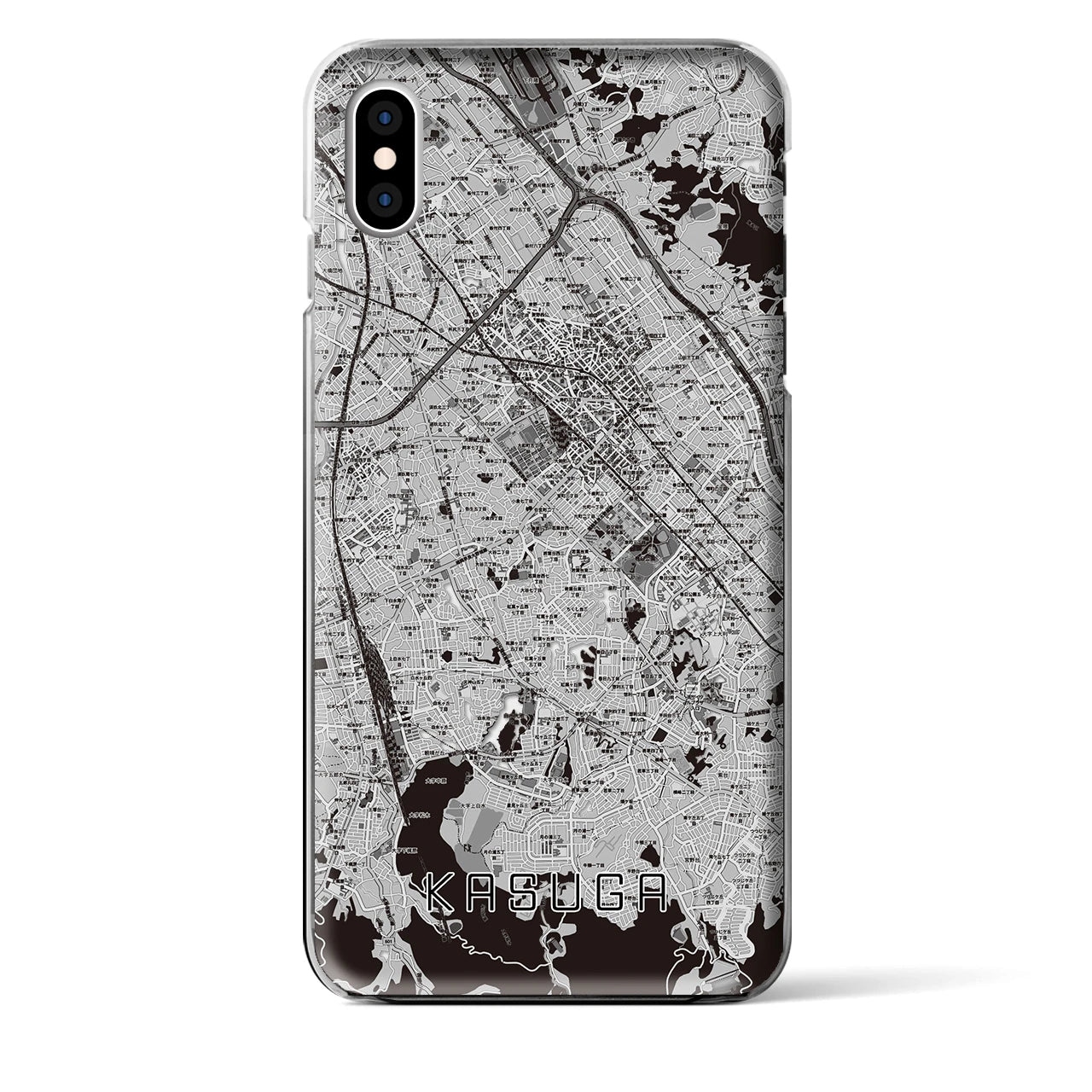 【春日(福岡県)】地図柄iPhoneケース(クリアタイプ)