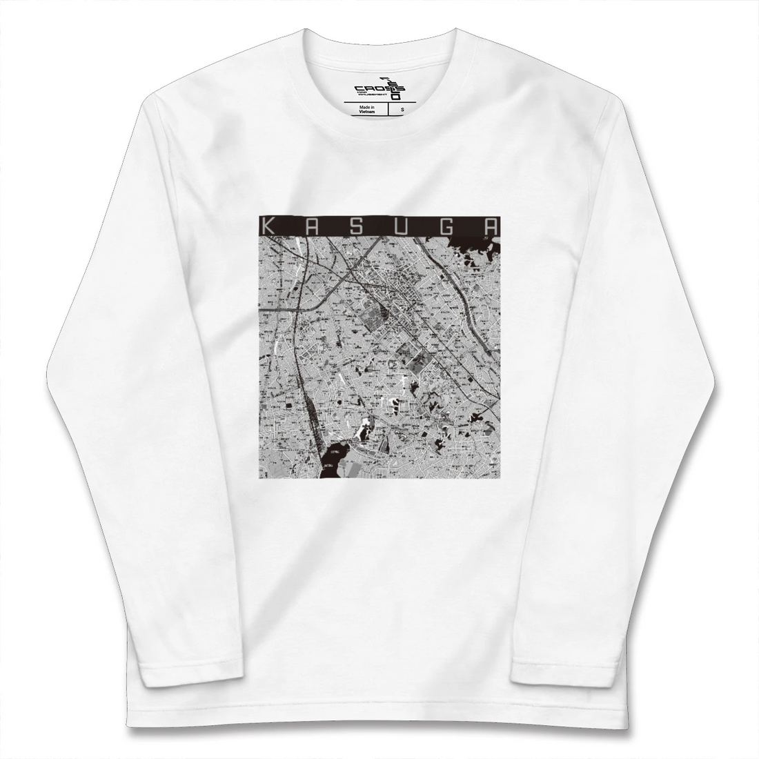 【春日(福岡県)】地図柄ロングスリーブTシャツ