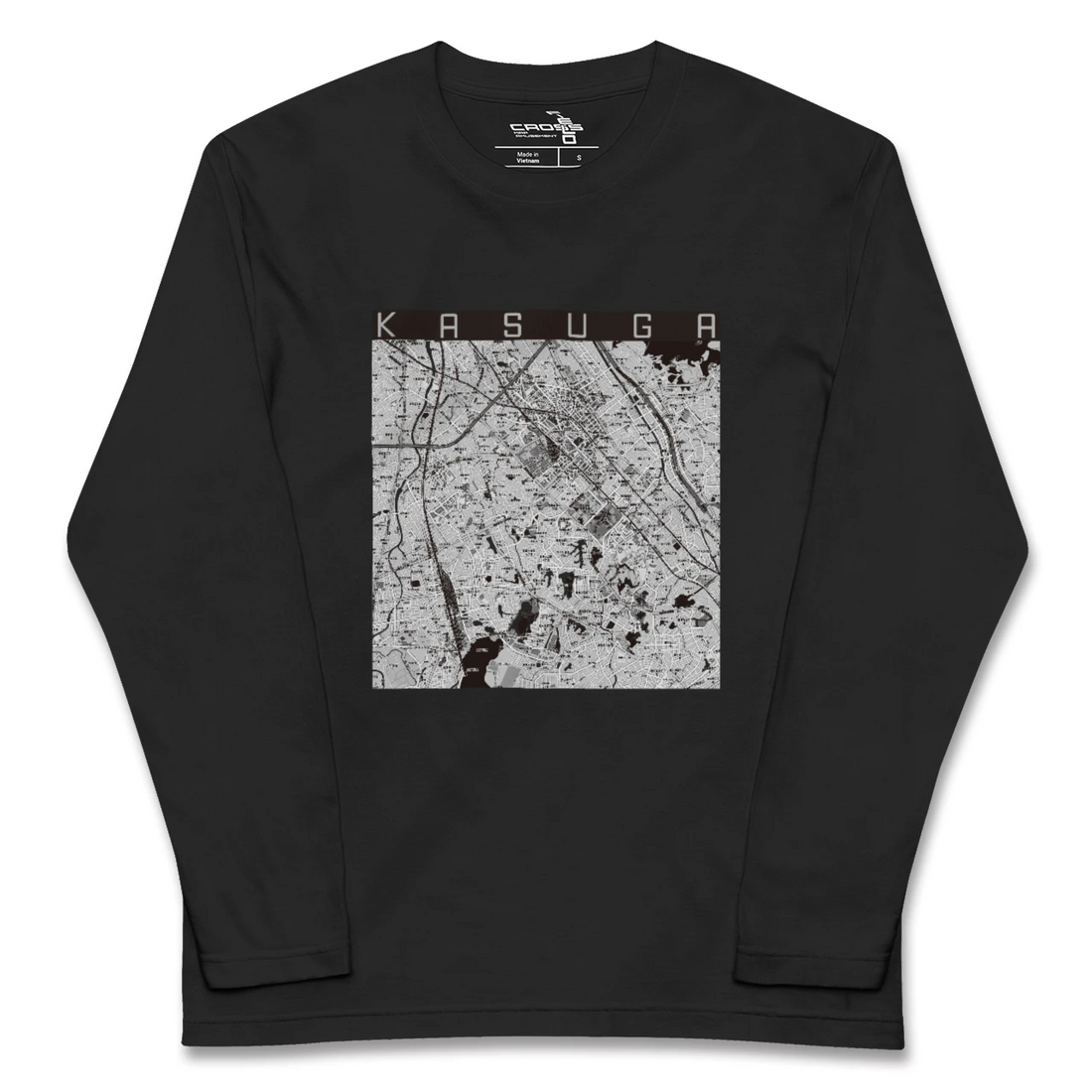 【春日(福岡県)】地図柄ロングスリーブTシャツ