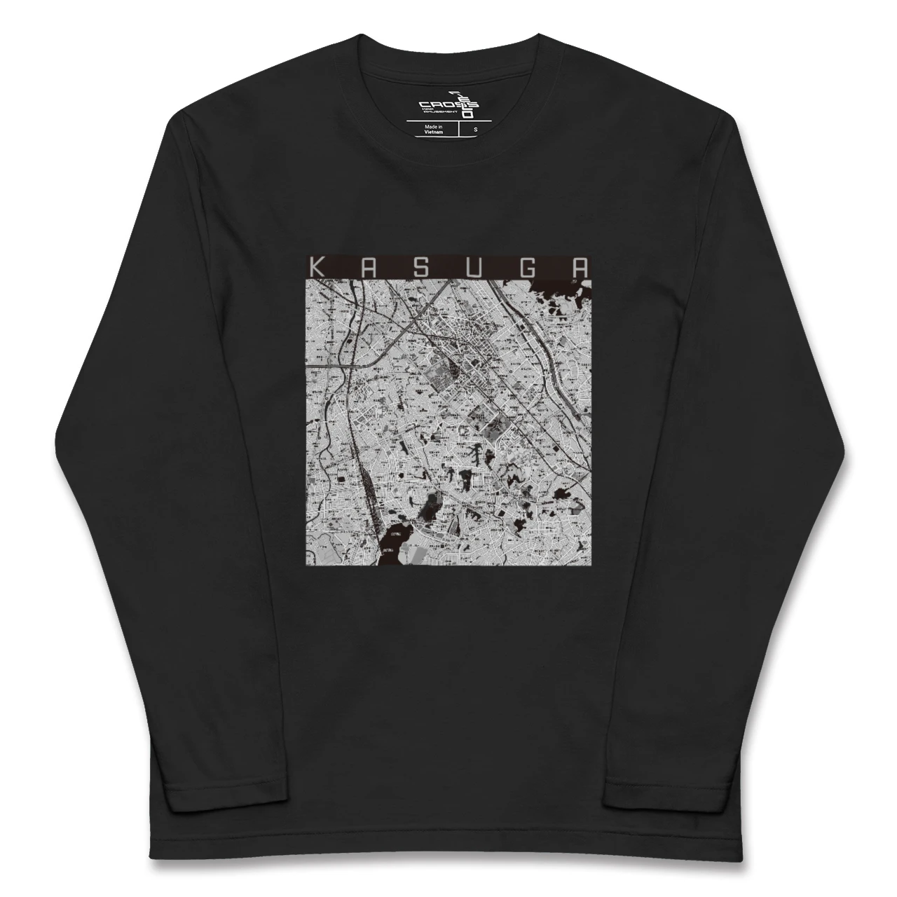 【春日(福岡県)】地図柄ロングスリーブTシャツ