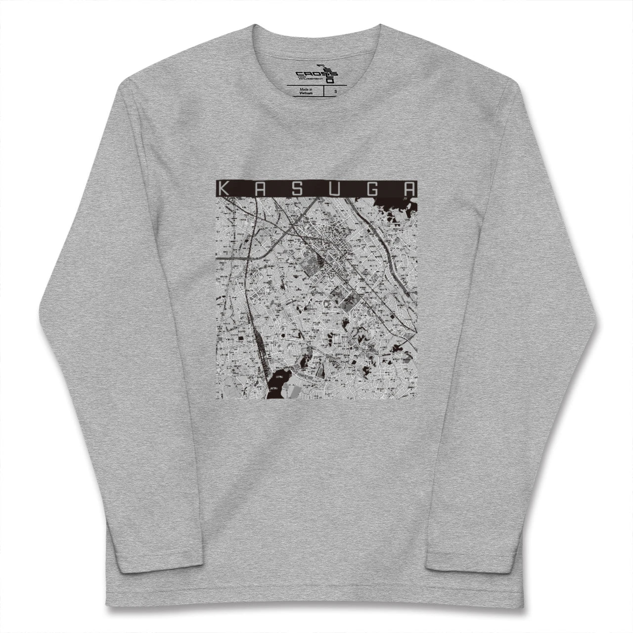 【春日(福岡県)】地図柄ロングスリーブTシャツ