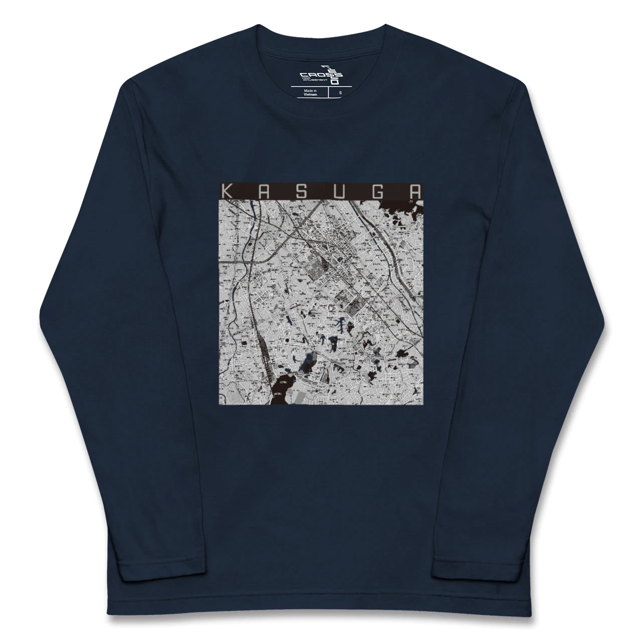 【春日(福岡県)】地図柄ロングスリーブTシャツ