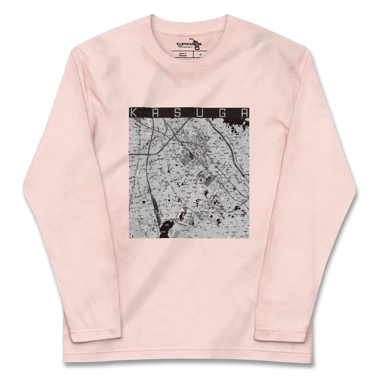 【春日(福岡県)】地図柄ロングスリーブTシャツ