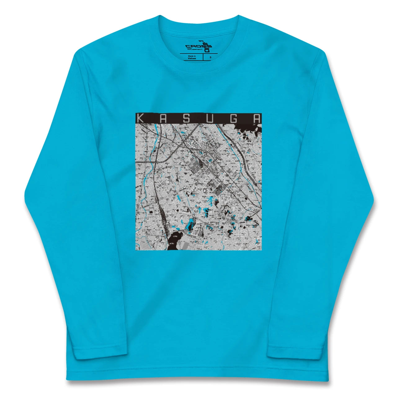 【春日(福岡県)】地図柄ロングスリーブTシャツ