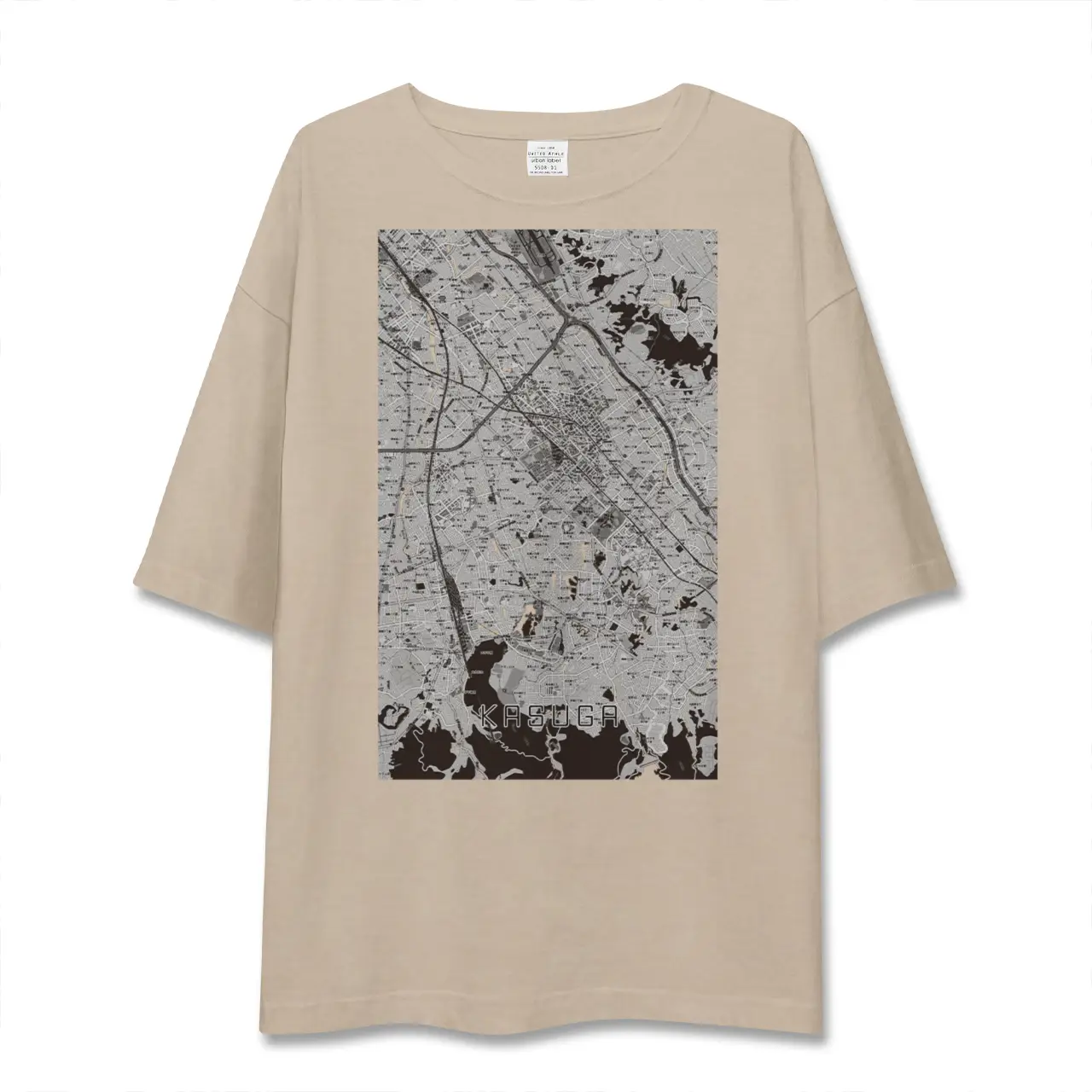 【春日(福岡県)】地図柄ビッグシルエットTシャツ