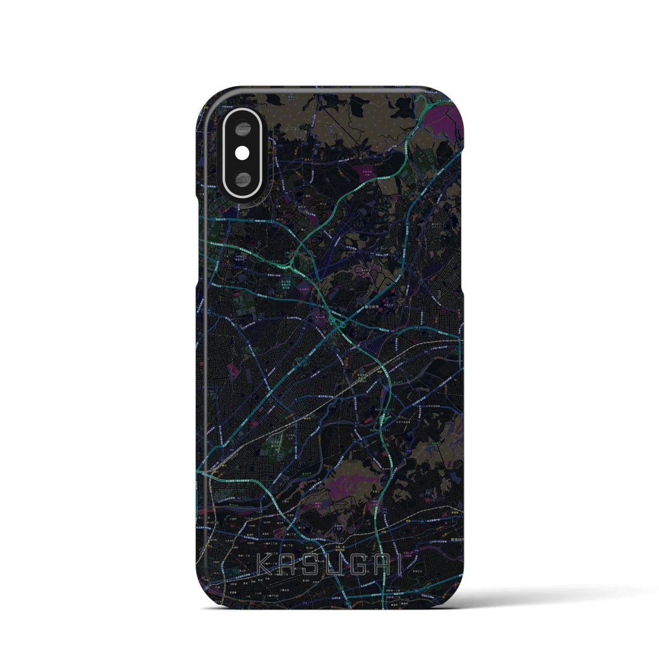 【春日井(愛知県)】地図柄iPhoneケース(バックカバータイプ)