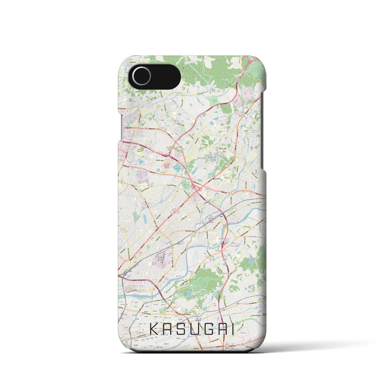 【春日井(愛知県)】地図柄iPhoneケース(バックカバータイプ)