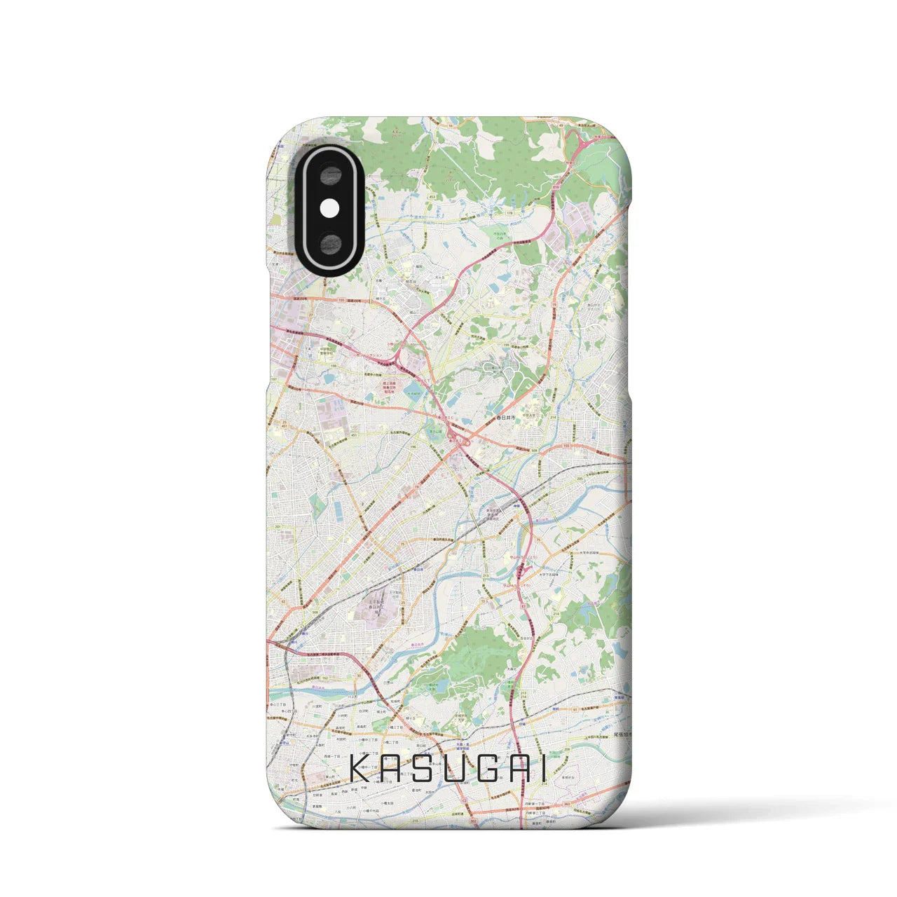 【春日井(愛知県)】地図柄iPhoneケース(バックカバータイプ)