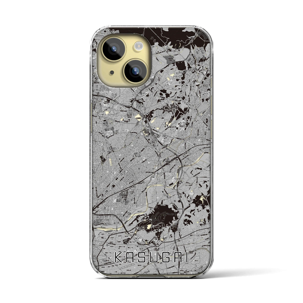 【春日井(愛知県)】地図柄iPhoneケース(クリアタイプ)