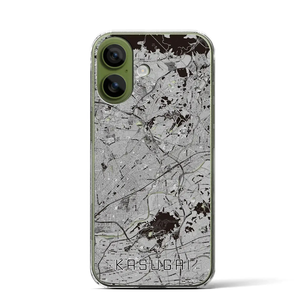 【春日井(愛知県)】地図柄iPhoneケース(クリアタイプ)