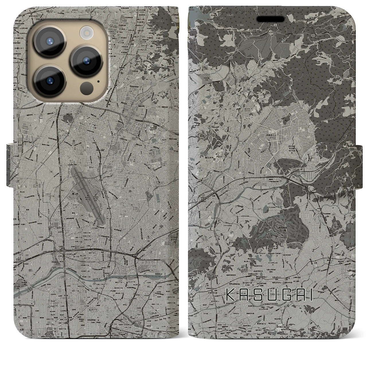 【春日井(愛知県)】地図柄iPhoneケース(手帳タイプ)