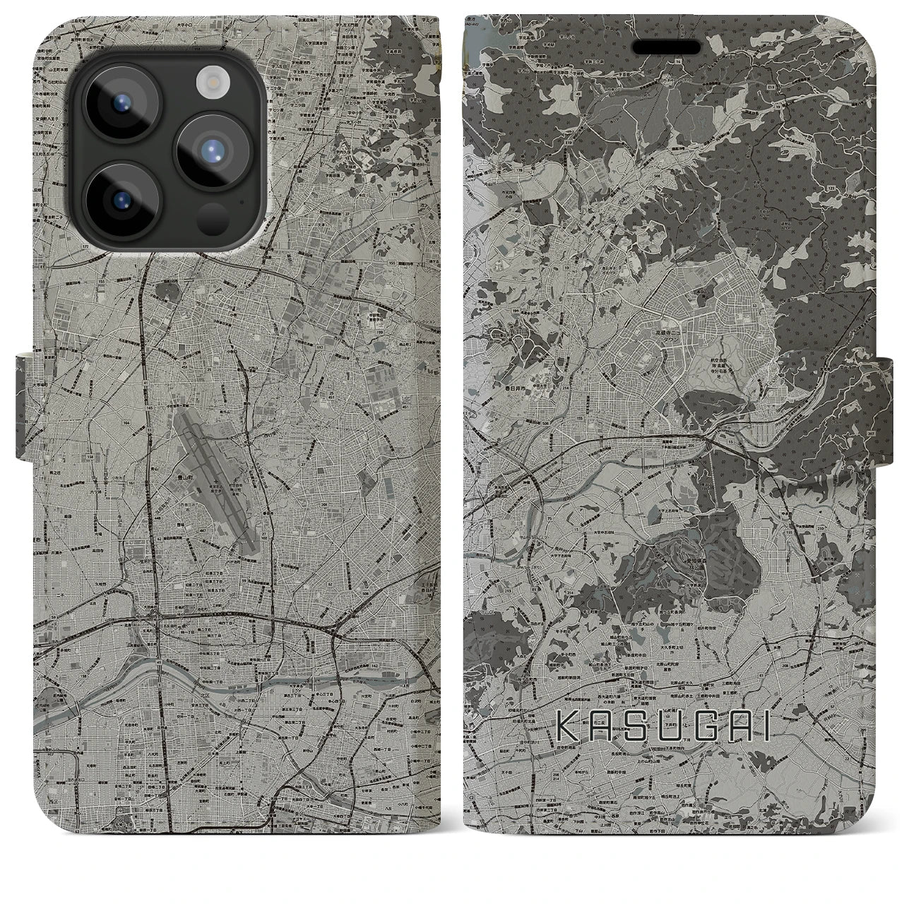 【春日井(愛知県)】地図柄iPhoneケース(手帳タイプ)