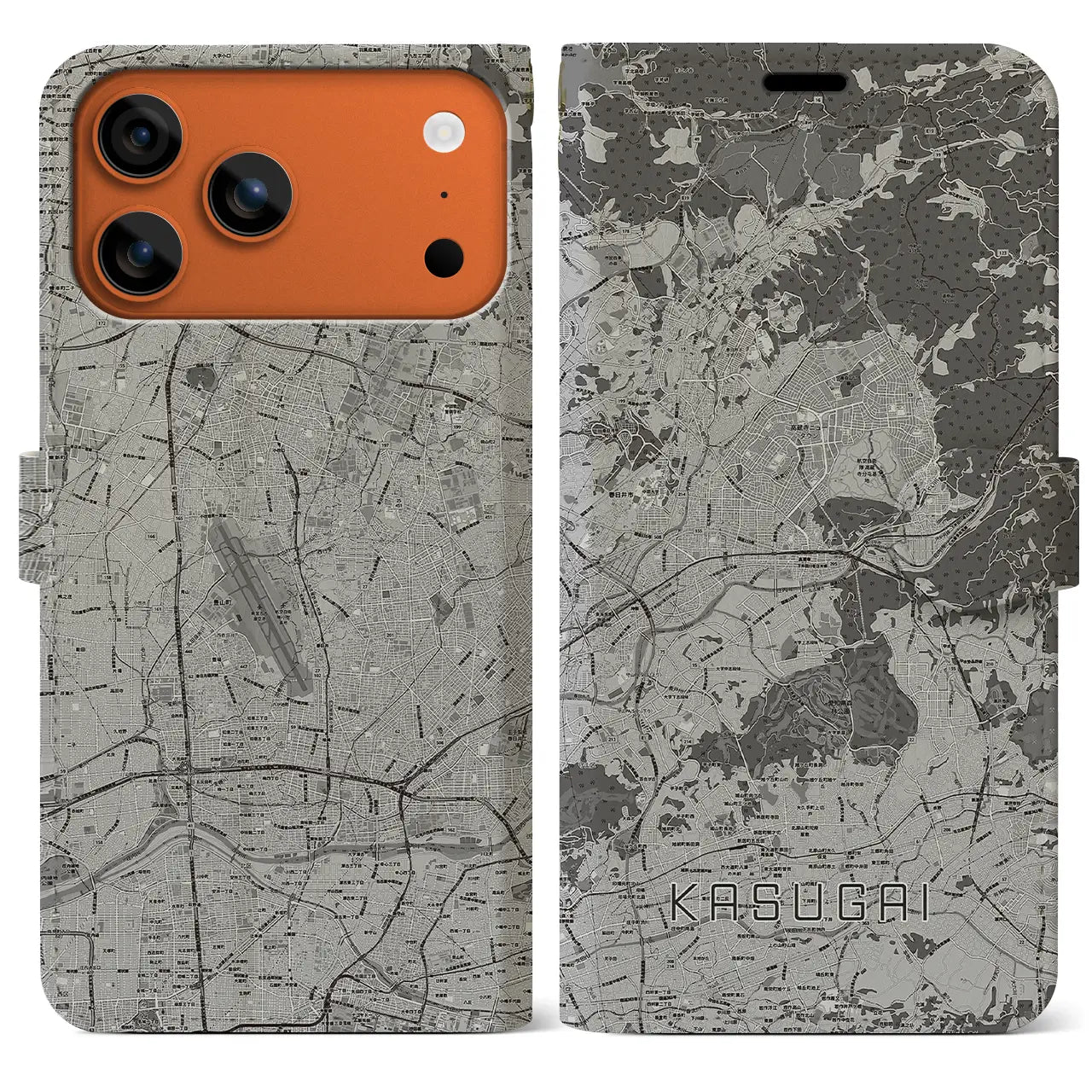 【春日井(愛知県)】地図柄iPhoneケース(手帳タイプ)