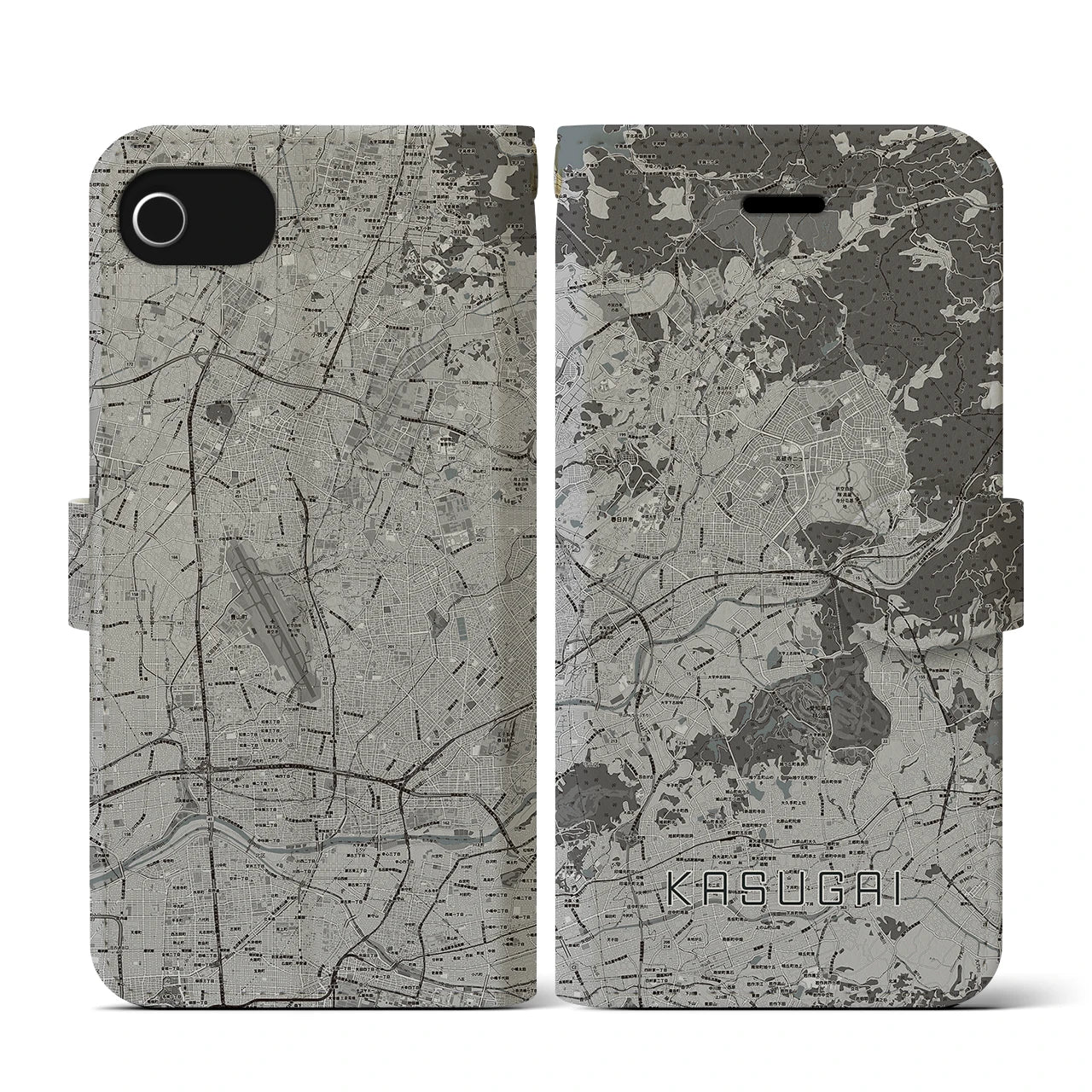 【春日井(愛知県)】地図柄iPhoneケース(手帳タイプ)