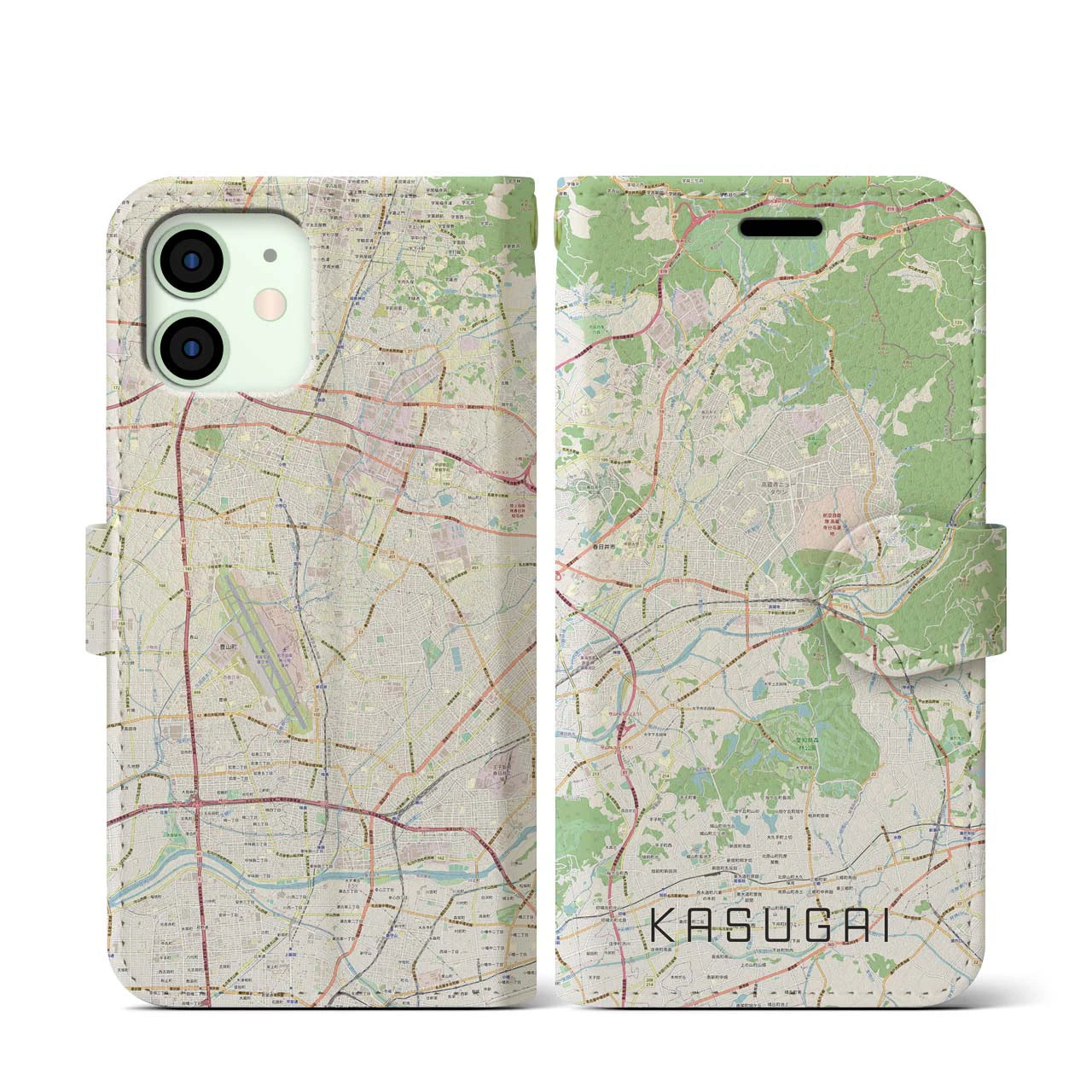 【春日井(愛知県)】地図柄iPhoneケース(手帳タイプ)