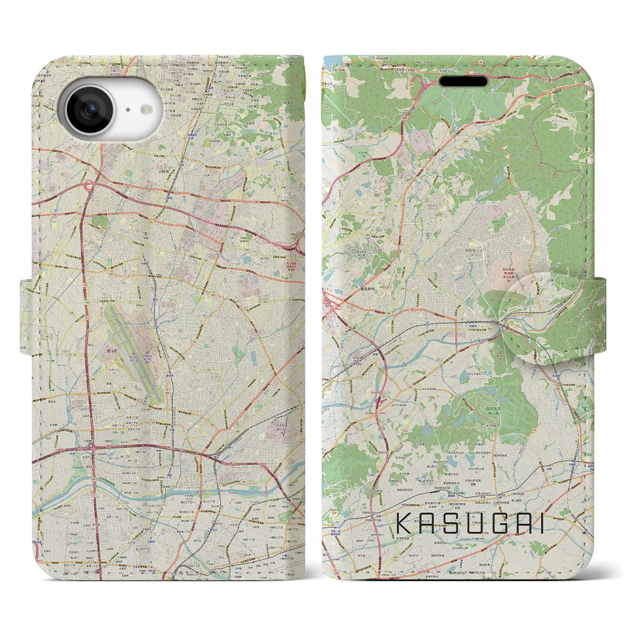 【春日井(愛知県)】地図柄iPhoneケース(手帳タイプ)