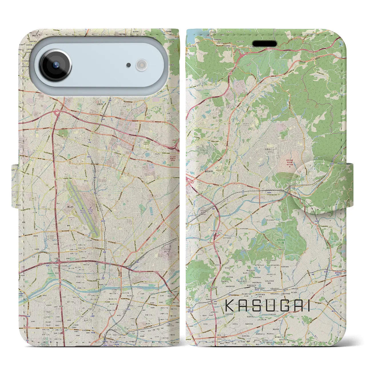 【春日井(愛知県)】地図柄iPhoneケース(手帳タイプ)