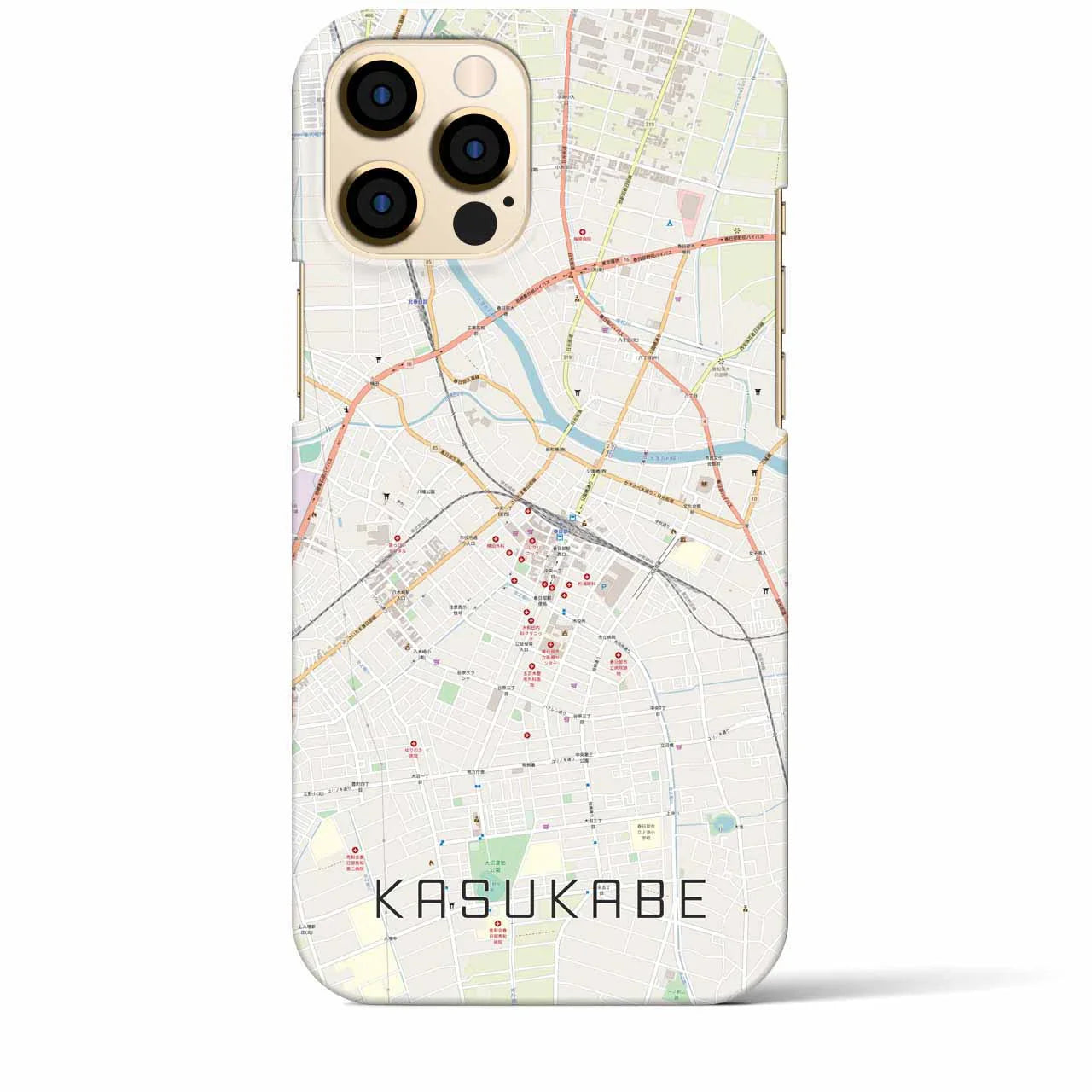 【春日部(埼玉県)】地図柄iPhoneケース(バックカバータイプ)